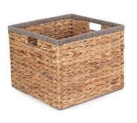 Red Hamper Water Hyacinth Square Water Hyacinth With Grey Rope Border Storage Basket in Brown | Size: Medium Red Hamper Brown M