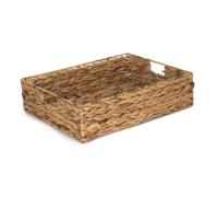 Water Hyacinth Water Hyacinth Shallow Rectangular Storage Basket Red Hamper Brown L