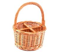 Red Hamper Wb004/home Wicker Round Cutlery Or Glass Drinks Basket