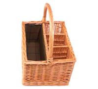 Red Hamper Wb007/home Wicker 3 Bottle With Green Lining Picnic Basket