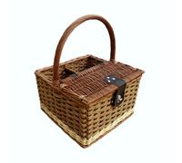 Red Hamper WB024G/HOME Wicker Two Tone Hambledon Empty Picnic Basket in Brown Red Hamper Brown