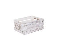 Red Hamper Wb063 Wood Large Distressed White Rope Handled Crate