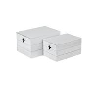 Red Hamper Wb079L-080L Wood Set Of 2 Wooden Vintage Effect Star Cut Out Box