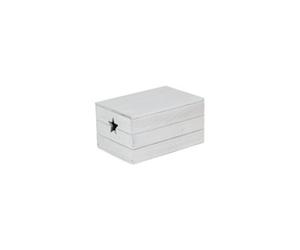 Red Hamper Wb079L Wood Small Wooden Vintage Effect Star Cut Out Box