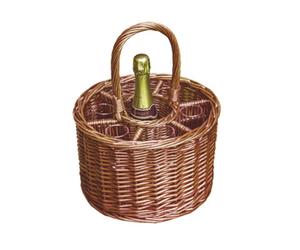 Red Hamper Wh017/home Wicker Small Deluxe Single Bottle Drinks Basket