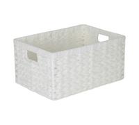 Red Hamper White Paper Rope Rectangular Storage Basket - Medium