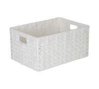 Red Hamper White Paper Rope Rectangular Storage Basket | Size: Medium Red Hamper White M