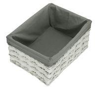 Red Hamper Whitewash Grey Lined Scandi Storage Basket - Extra Large