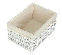 Red Hamper Whitewash Scandi Storage Basket With White Lining - Extra Large