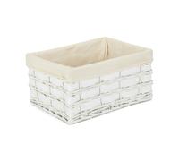 Red Hamper Whitewash Scandi Storage Basket With White Lining - Large