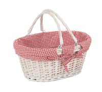 Red Hamper C104W Wicker Medium White Swing Handle Shopper with White Lining