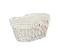 Red Hamper C103W Wicker Small White Swing Handle Shopper with White Lining