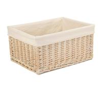 Red Hamper Whitewash White Lined Wicker Storage Basket - Extra Large