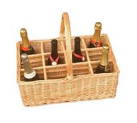 Red Hamper Wicker 12 Bottle Drinks Basket in Brown Red Hamper Brown