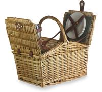 Red Hamper Wicker 2 Person Butterfly Lidded Picnic Basket -
