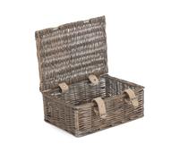 Red Hamper Wicker 25m Antique Wash Willow Handle Picnic Basket in Grey Red Hamper Grey