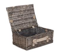Red Hamper Wicker 35cm Antique Wash Split Willow Picnic Basket Unlined in Grey Red Hamper Grey