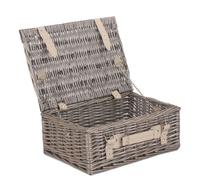 Red Hamper Wicker 36cm Antique Wash Picnic Basket in Grey Red Hamper Grey