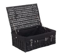 Red Hamper Wicker 36cm Empty Black Willow Picnic Basket With Black Lining Red Hamper Black