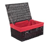 Red Hamper Wicker 36cm Empty Black Willow Picnic Basket With Red Lining Red Hamper Red