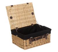 Red Hamper Wicker 40 cm Buff Empty Hamper with Cotton Lining in Black Red Hamper Black