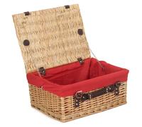 Red Hamper Wicker 40 cm Buff Empty Hamper with Cotton Lining in Red Red Hamper Red