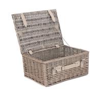 Red Hamper Wicker 40cm Antique Wash Picnic Basket in Grey Red Hamper Grey