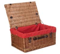 Red Hamper 51cm Double Steamed Willow Wicker Picnic Basket - Red - Wicker - 1