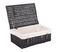 Red Hamper Wicker 51cm Empty Black Willow Picnic Basket With White Lining Red Hamper White