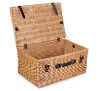 Red Hamper Wicker 55cm Buff Empty Picnic Basket Unlined in Brown Red Hamper Brown