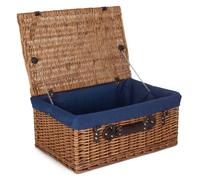 Red Hamper 56cm Double Steamed Wicker Picnic Basket - Blue - Wicker - 1