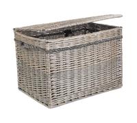 Red Hamper Wicker 58cm Unlined Antique Wash Storage Basket in Grey Red Hamper Grey