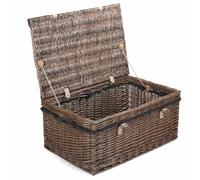 Red Hamper Wicker 62cm Antique Wash Picnic Basket in Grey Red Hamper Grey