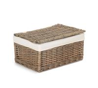 Red Hamper Wicker Antique Wash Cotton Lined Storage Basket in Brown | Size: Medium Red Hamper Brown M