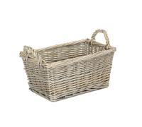 Red Hamper ST055 Wicker Small Antique Wash Finish Handled Unlined Storage Basket