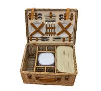 Red Hamper Wicker Blenheim Deluxe Fitted Picnic Basket in Natural Red Hamper Natural