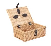 Red Hamper Wicker Buff 30cm Picnic Basket in Brown Red Hamper Brown