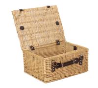 Red Hamper Wicker Buff 40cm Picnic Basket in Brown Red Hamper Brown