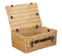 Red Hamper Wicker Buff 45cm Picnic Basket in Brown Red Hamper Brown