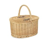 Red Hamper Wicker Buff Oval Picnic Basket - Brown - One Size
