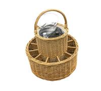 Red Hamper Wicker Celebration Drinks Basket with Fitted Cooler and Glasses
