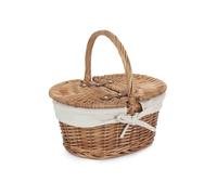 Red Hamper Childs Light Steamed Finish Oval Wicker Picnic Basket - White - Wicker - 1