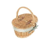 Red Hamper Wicker Child's Oval Lined Lidded Picnic Basket in Light Green Red Hamper Light Green