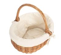 Deluxe Shopping Basket with White Lining - Brown / Small