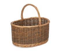 Red Hamper Wicker Country Oval Shopping Basket in Natural | Size: Large Red Hamper Natural L