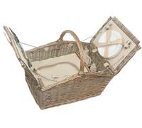 Red Hamper Wicker Double Lidded Picnic Basket -