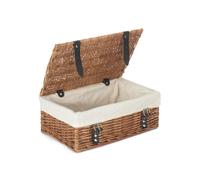Wicker Double Steamed Unlined 35cm Empty Hamper Basket Red Hamper White One Size