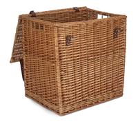 Wicker Double Steamed Vintner Storage Picnic Basket Red Hamper Brown L
