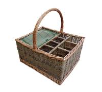 Red Hamper Wicker Event Basket Extra Special with 4 glasses in Brown Red Hamper Brown