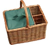 Red Hamper Wicker Event Basket with Green Willow with Cooler in Brown Red Hamper Brown